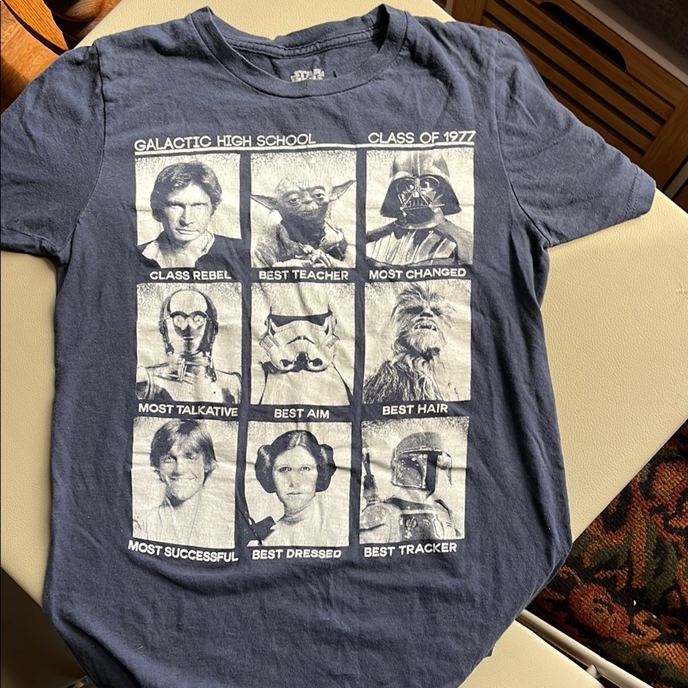 Star Wars Navy Blue 'Galactic High School' Graphic Tee